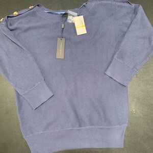 Cable & Gauge Blue Crew Neck Sweater
